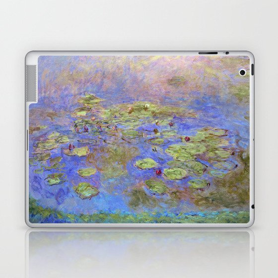 Water Lillies - Claude Monet (indigo blue) Laptop & iPad Skin