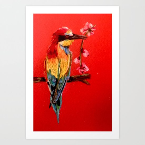 Caught a Cherry Blossom Art Print