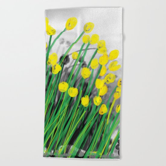 Yellow Flowers! Beach Towel