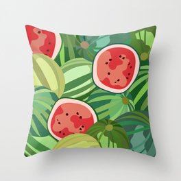 Watermelon - Colorful Summer Vibe Fruity Art Design III Throw Pillow