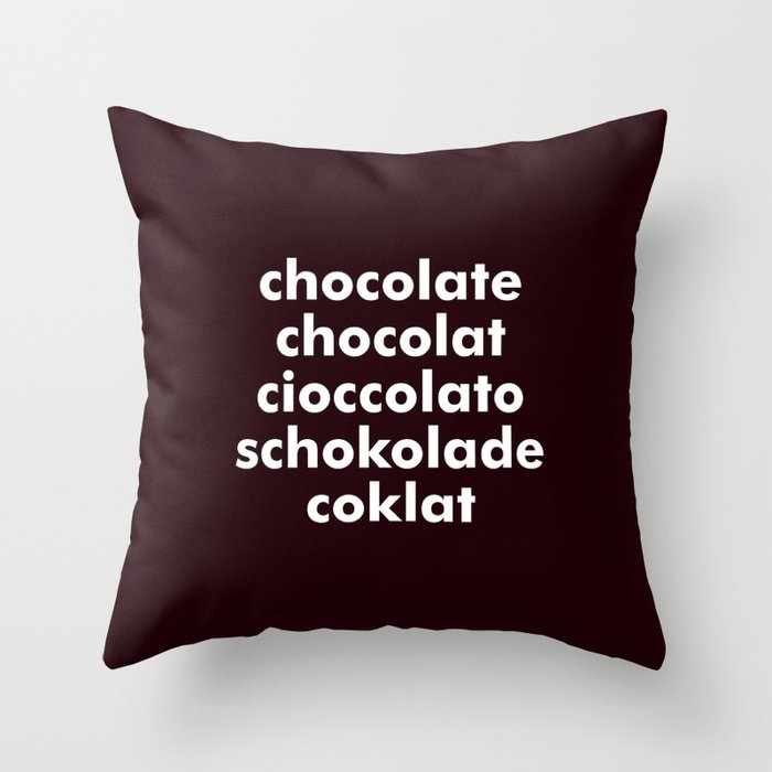 CHOCOLATE Throw Pillow by snack Society6