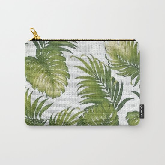 Monstera and palm leaves Carry-All Pouch