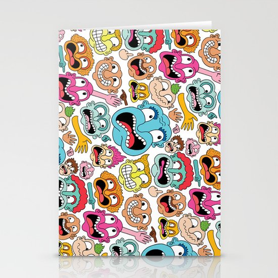 Weird Faces Stationery Cards