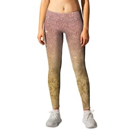 Pink Rose Gold Glitter and Gold Foil Mesh Leggings | Girlypatterns, Chic, Elegant, Rosegoldglitter, Pattern, Graphicdesign, Rosegold, Curated, Girly, Other 