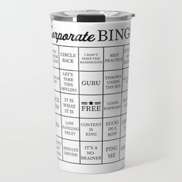 Corporate Jargon Buzzword Bingo Card Travel Mug