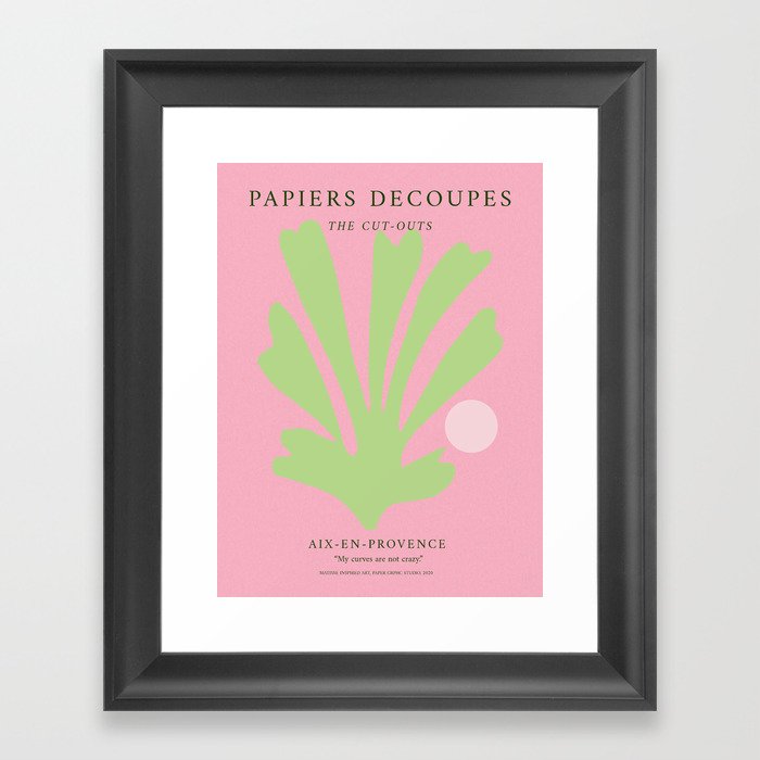 Matisse print, Exhibition wall art, Matisse inspired art, Pink illustration print, Matisse poster, Matisse illustration, Henri matisse, Matisse cut out shape, Abstract wall art, Matisse flower Poster, Papiers decoupes, The cut outs Framed Art Print