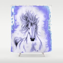 Blue Andalusian Flares Shower Curtain