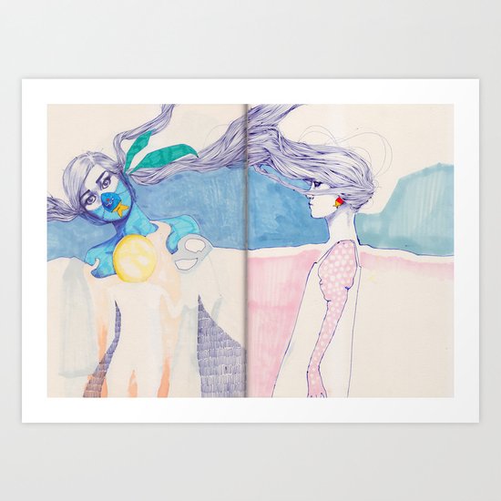 Hair Play 04 Art Print
