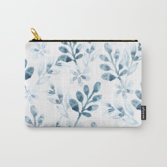 Watercolor Floral Pattern (Winter Version) Carry-All Pouch