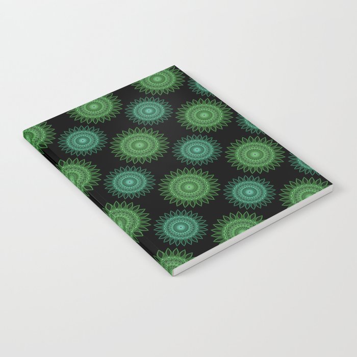 Green floral mandala Notebook
