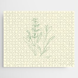 Sage - One Line Drawing Art Design Herbs  Jigsaw Puzzle