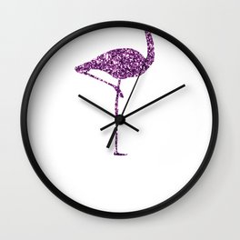 Colorful Flamingos Purple Flamingo Wall Clock