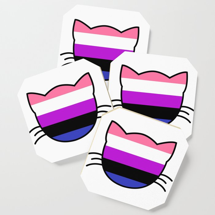 Genderfluid Flag Cat Coaster