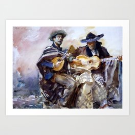 John Singer Sargent "Blind Musicians" Art Print | Blindmusicians, Americanart, Johnsingersargent, Watercolors, Impressionism, Painting, Musicians 