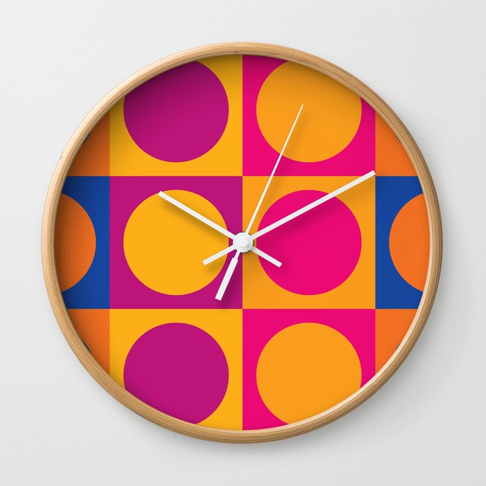 Swinging 60s Pop Art Pattern Mod Design Wall Clock By Baxsom