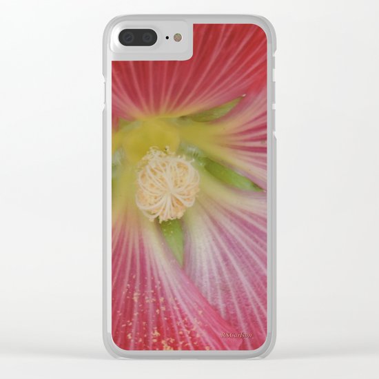 Heart of a Hollyhock Blossom Clear iPhone Case