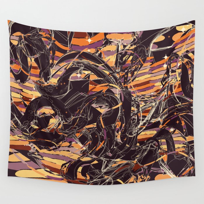 Black Gold Wall Tapestry