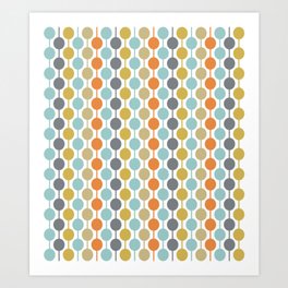 Retro Circles Mid Century Modern Background Art Print