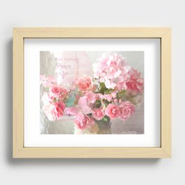 Paris Impressionistic Roses Floral Decor Recessed Framed Print