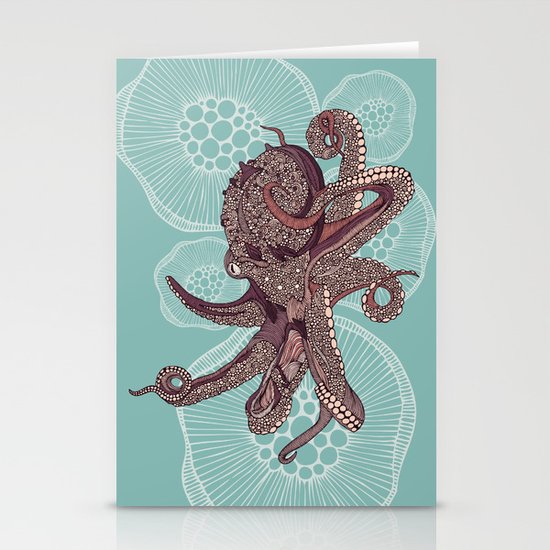 Octopus Bloom Stationery Cards