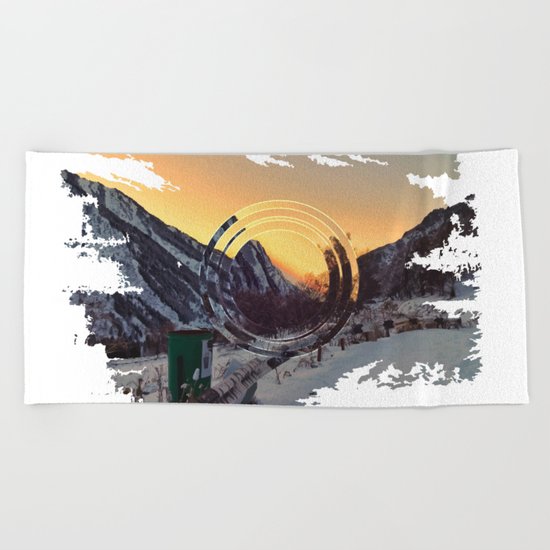 Mountains sunset Beach Towel
