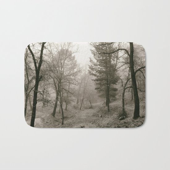 "Into the woods IV". Foggy forest Bath Mat