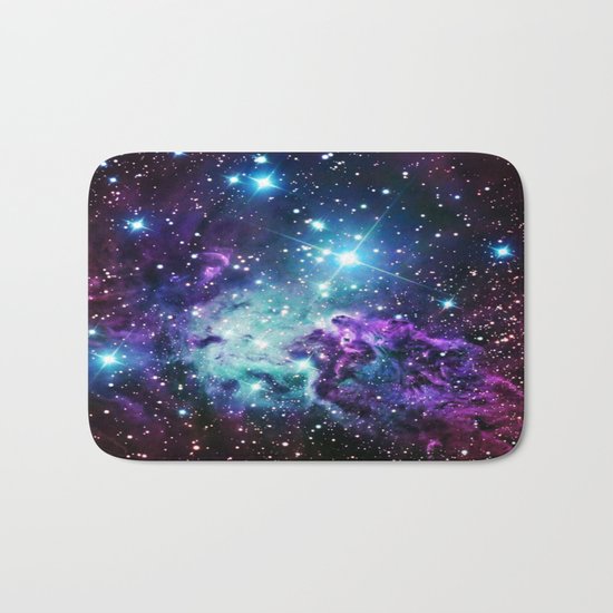 Fox Fur Nebula : Purple Teal Galaxy Bath Mat