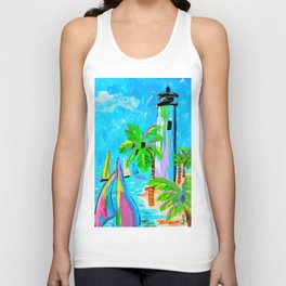 Colorful Lighthouse - Original acrylic artwork Dody Denman Unisex Tank Top