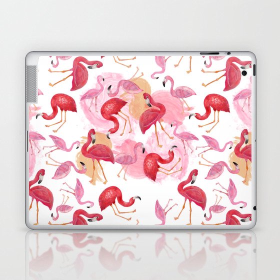 Watercolor Flamingos Laptop & iPad Skin