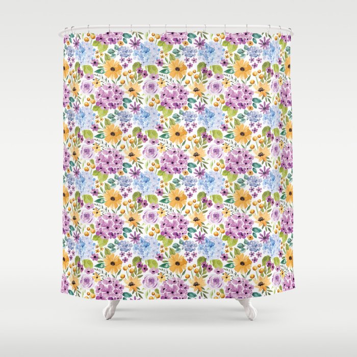 Summer Garden Floral Shower Curtain