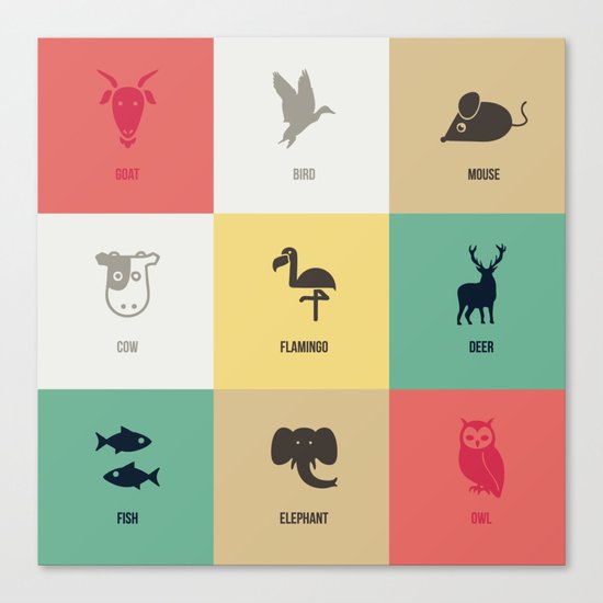 Animals colors Canvas Print
