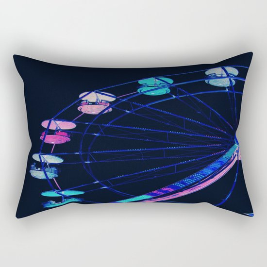 Ferris Wheel Pink Blue Aqua Rectangular Pillow