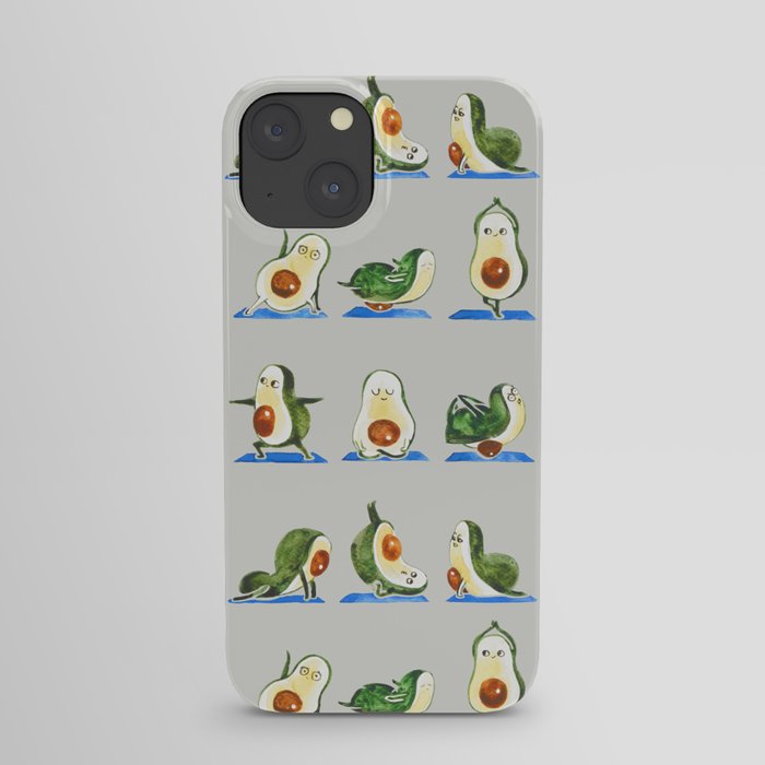 Avocado Yoga Watercolor iPhone Case