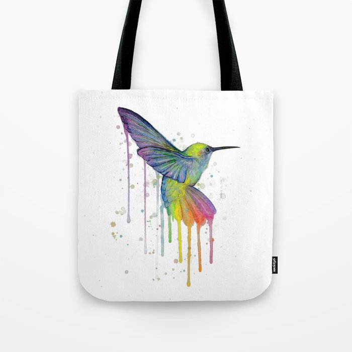 Hummingbird Watercolor Tote Bag