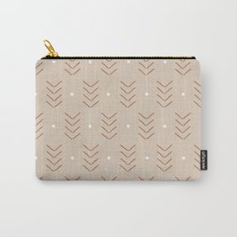 Arrow Lines Geometric Pattern 26 in Brown Shades Carry-All Pouch