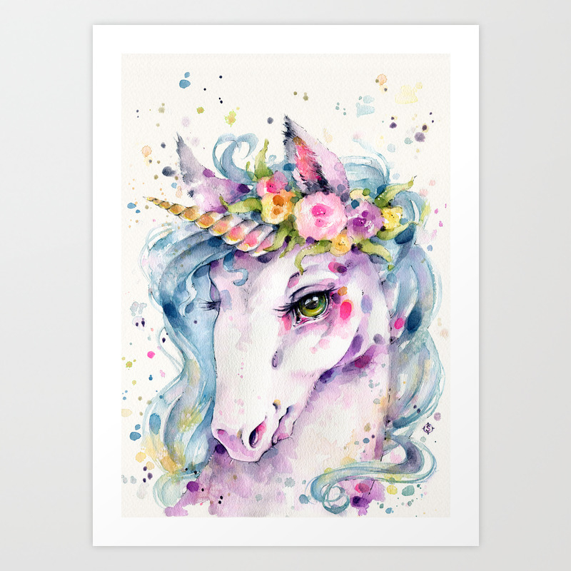 Little Unicorn Art Print By Sillierthansally Society6