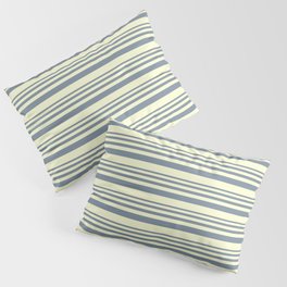 [ Thumbnail: Light Slate Gray & Light Yellow Colored Lined Pattern Pillow Sham ]