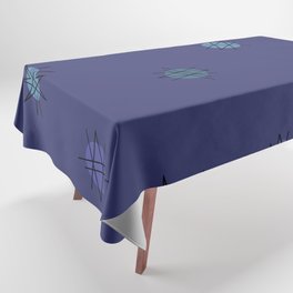 Atomic Age Starburst Planets Navy Blue Tablecloth