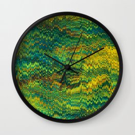 Abstract Organic Pattern Green and Yellow Wall Clock