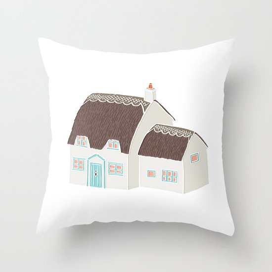 Little Thatched Cottage Throw Pillow By Emmafitzgerald Society6