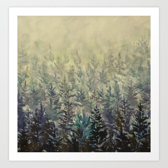 Dream Foggy Forest Landscape Acrylic Painting Fine Art On Canvas