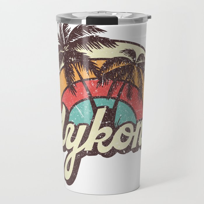 Mykonos beach city Travel Mug