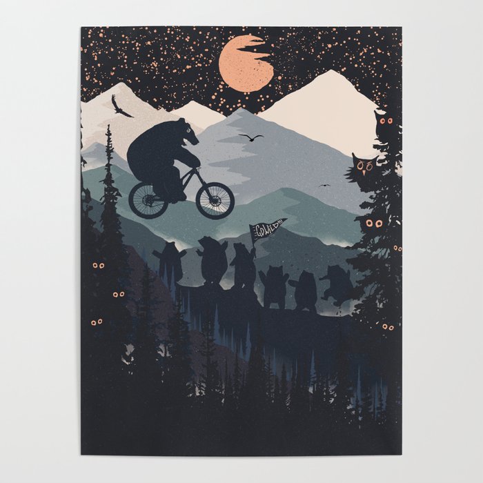 MTB Bear Biker Poster