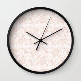 Elegant pink white pastel color chic floral lace Wall Clock | Ivory, Blushpink, Lace, Ivorylace, Elegantlace, Florallace, Stylish, Chiclace, Painting, Elegant 