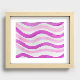 Pink Watercolor Wave Recessed Framed Print