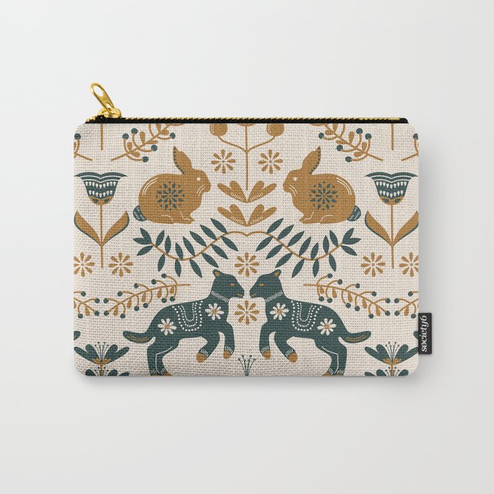 Bunny And Lamb (Highland) Carry-All Pouch