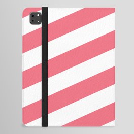 Coral Pink and White Chevron iPad Folio Case