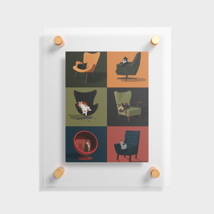 Cats on Chairs Floating Acrylic Print
