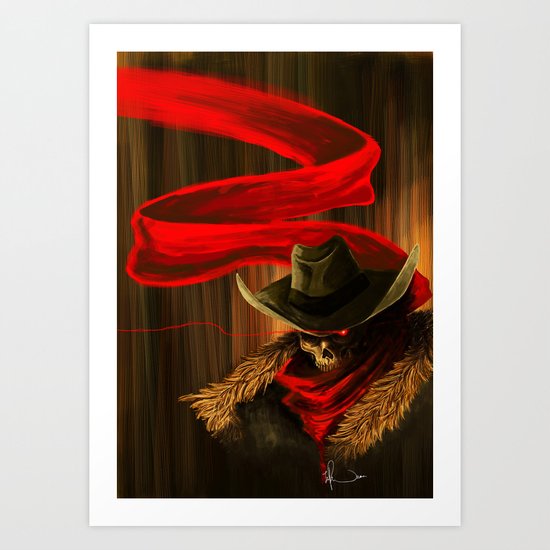 Skull Cowboy Art Print