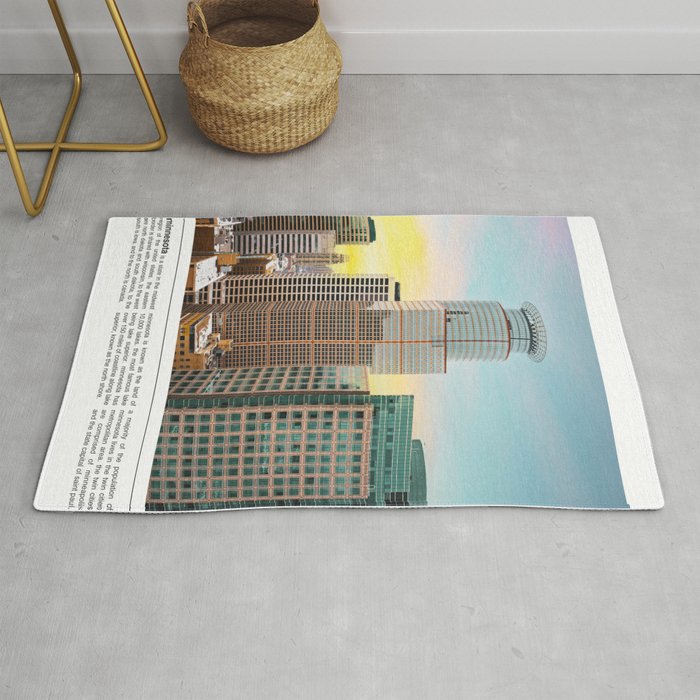 Minneapolis Skyline Architecture | Photography Minimalism Rug